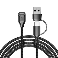   Garmin 2 in 1 szövet type-c töltőkábel USB-A átalakítóval - könyök csatlakozóval