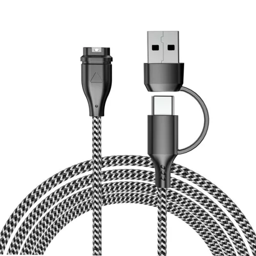 Garmin 2 in 1 szövet type-c töltőkábel USB-A átalakítóval