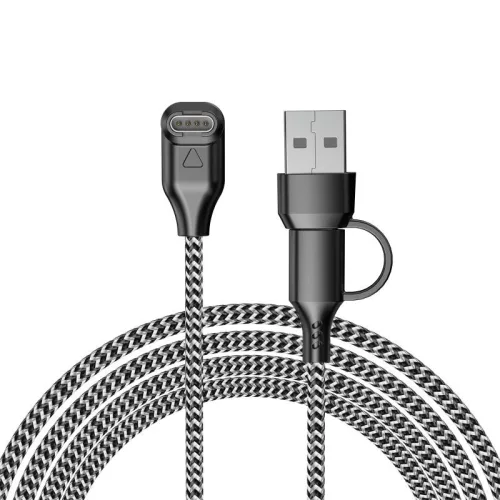 Garmin 2 in 1 szövet type-c töltőkábel USB-A átalakítóval (könyök)
