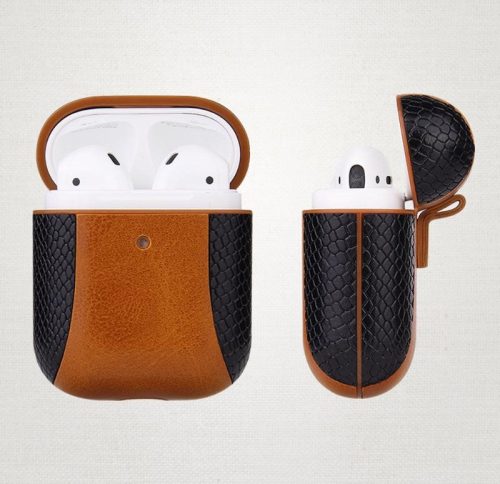 Airpods 1/2 műbőr tok karabínerrel