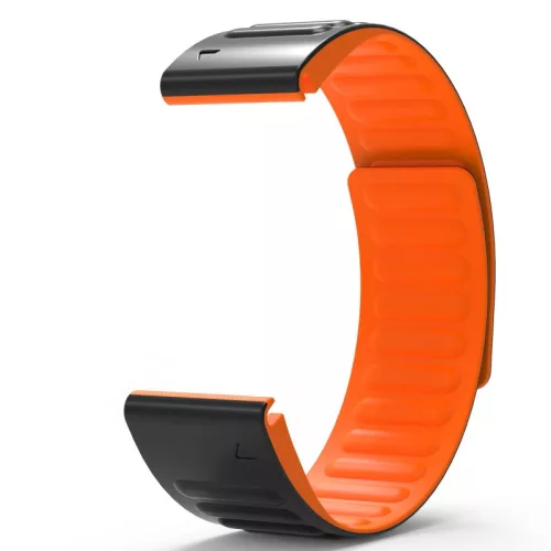 Garmin Quickfit 26mm szíj - fekete - narancs - mágneses szilikon