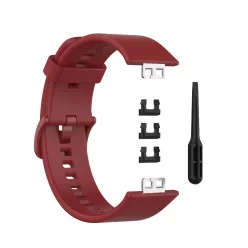 Huawei Watch Fit 1 szilikon szíj – borvörös