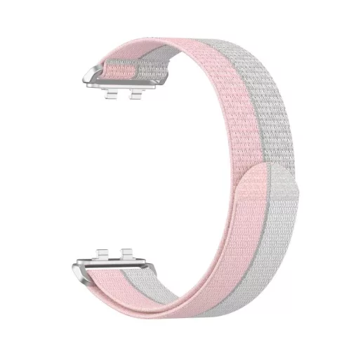 Huawei Band 11 / 11 Pro kompatibilis tépőzáras szövet szíj - rózsaszín szürke
