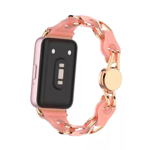 Samsung Galaxy Fit 3 bőr+fém skeleton pótszíj