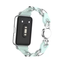 Samsung Galaxy Fit 3 bőr+fém skeleton pótszíj