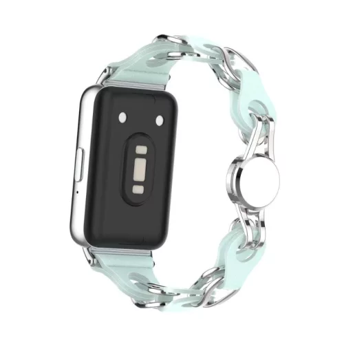 Samsung Galaxy Fit 3 bőr+fém skeleton pótszíj