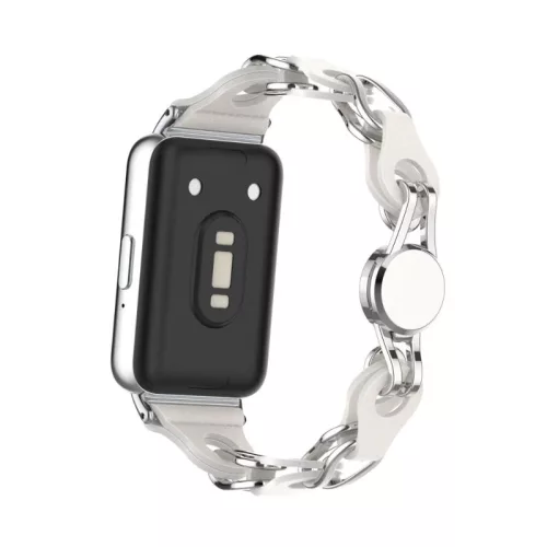 Samsung Galaxy Fit 3 bőr+fém skeleton pótszíj