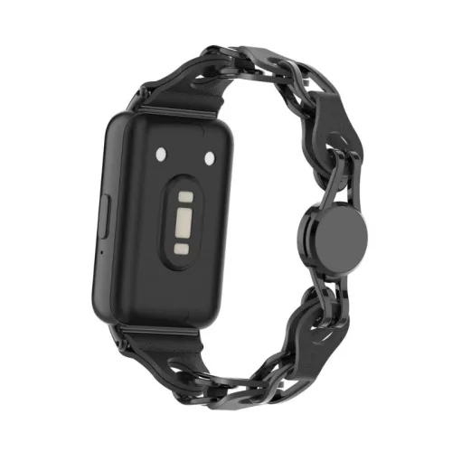 Samsung Galaxy Fit 3 bőr+fém skeleton pótszíj