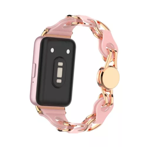 Samsung Galaxy Fit 3 bőr+fém skeleton pótszíj