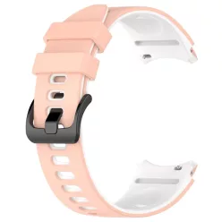 Samsung Galaxy Watch 4/5/6/7 kétszínű szilikon szíj pink-fehér – 2. kép