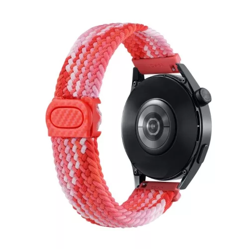 Amazfit kompatibilis elasztikus szövet óraszíj - 20mm - vakító piros