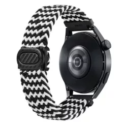  Amazfit kompatibilis elasztikus szövet óraszíj - 22mm - fekete-fehér
