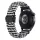 Amazfit kompatibilis elasztikus szövet óraszíj - 22mm - fekete-fehér