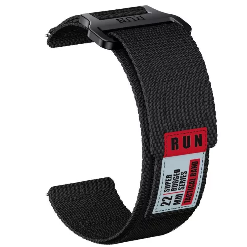 Tépőzáras szövet óraszíj férfiaknak (22 mm) – Fekete – Garmin quick release