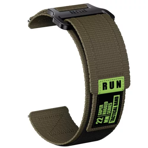 Tépőzáras szövet óraszíj férfiaknak (22 mm) – Sötétzöld – Garmin quick release