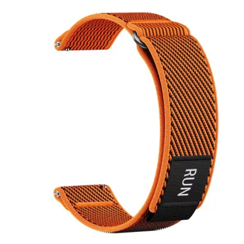 Samsung Galaxy Watch 20mm RUN feliratos tépőzáras szövet szíj – narancs