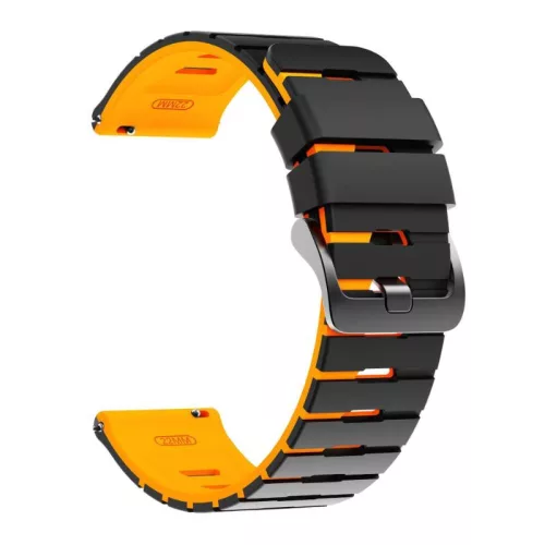 Amazfit szilikon óraszíj bicolor (22 mm) – Fekete-narancs – gyorscsatlakozóval
