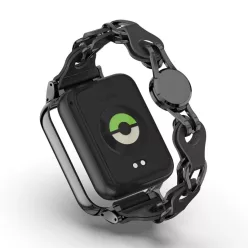   Xiaomi Smart Band 9 Pro fém és bőr szíj védőtokkal nőknek