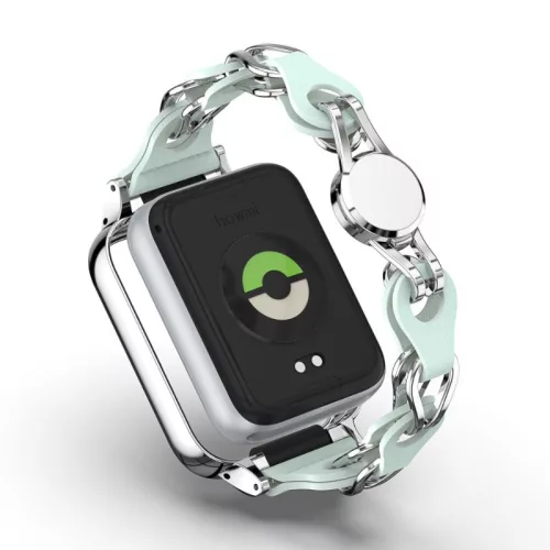 Xiaomi Smart Band 9 Pro fém és bőr szíj védőtokkal nőknek