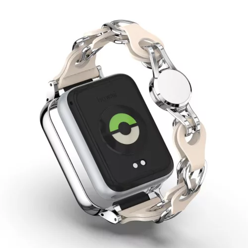 Xiaomi Smart Band 9 Pro fém és bőr szíj védőtokkal nőknek