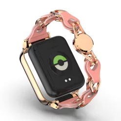   Xiaomi Smart Band 9 Pro fém és bőr szíj védőtokkal nőknek