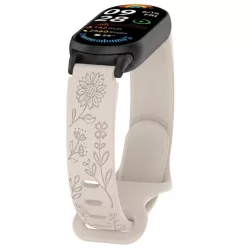    Xiaomi Smart Band 8/9/10 lézergravírozott szilikon okoskarkötő pótszíj - csillagfény (virág minta)