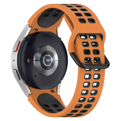 Samsung Galaxy Watch 4/5/6/7 szilikon sportszíj narancs-fekete – 2. kép