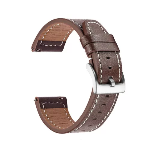 Xiaomi Mi Watch S1/S2/S3/S4 22mm vegán bőr csereszíj fehér varrással