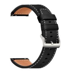 Huawei 22mm vegán bőr csereszíj fehér varrással