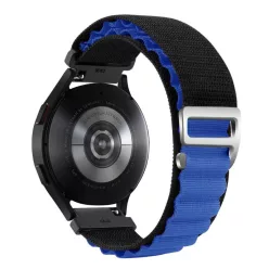 Brona szövet szíj - 22mm - fekete-kék