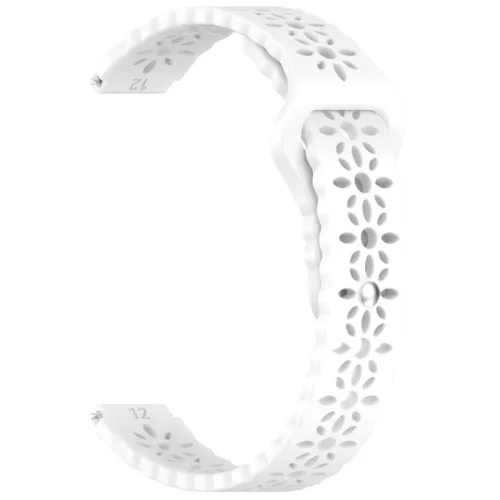 Xiaomi Smart Band 8/9/10 lézergravírozott szilikon okoskarkötő pótszíj - fehér (napraforgó minta)