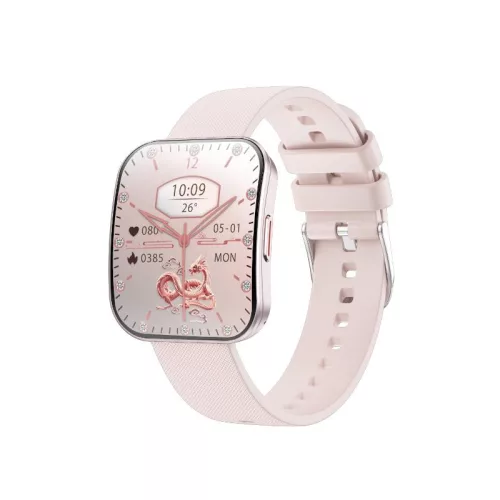 Nubo47 Ultraslim AMOLED kijelzős okosóra - rose pink
