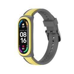 Xiaomi Mi Band 3/4/5/6 szilikon pótszíj keretvédővel