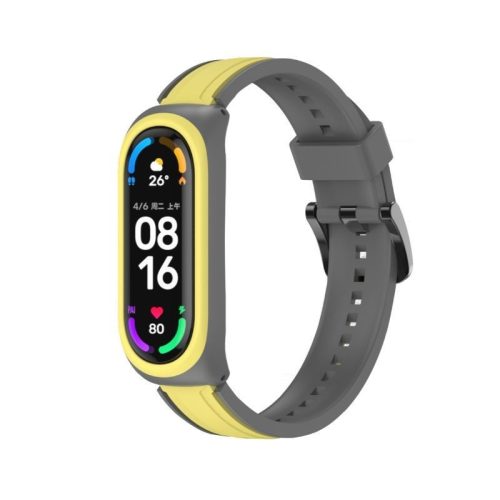 Xiaomi Mi Band 3/4/5/6 szilikon pótszíj keretvédővel